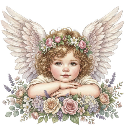 angel child fabric panel