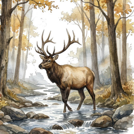 Deer Buck 100% Cotton Fabric Panel Block Quilt Square FLIP-ART4003