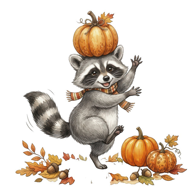 halloween raccoon fabric panel