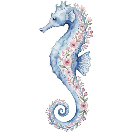 Seahorse 100% Cotton Fabric Panel Block Quilt Square ART4022
