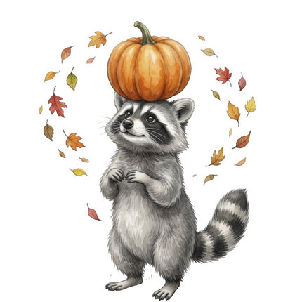 Halloween Raccoon 100% Cotton Fabric Panel Block FLIP-ART4025