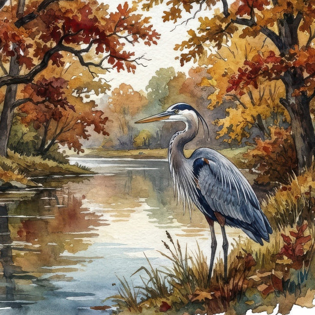 blue heron fabric panel
