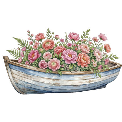 floral boat fabric panel
