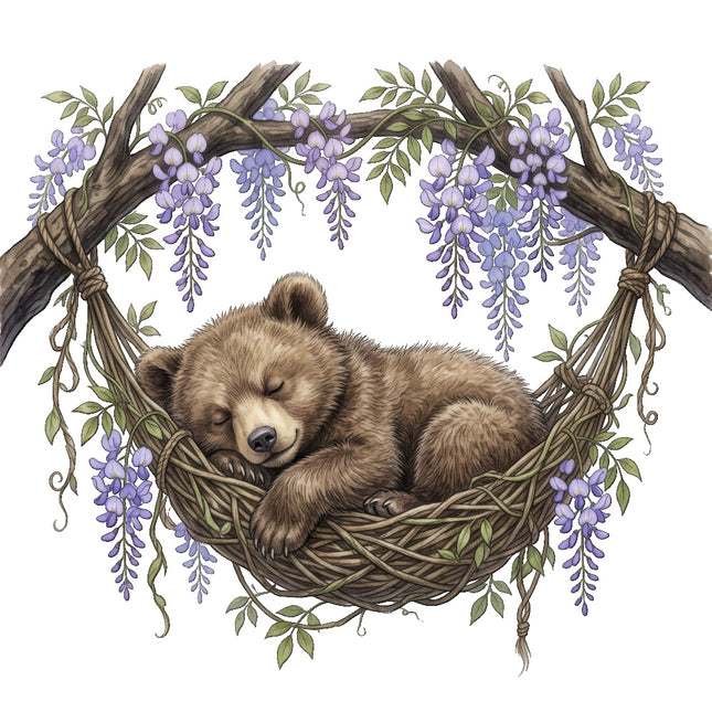 bear in hammock fabric panel