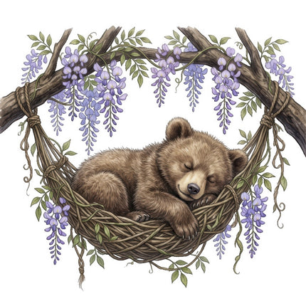 bear in hammock fabric panel