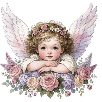 angel child fabric panel