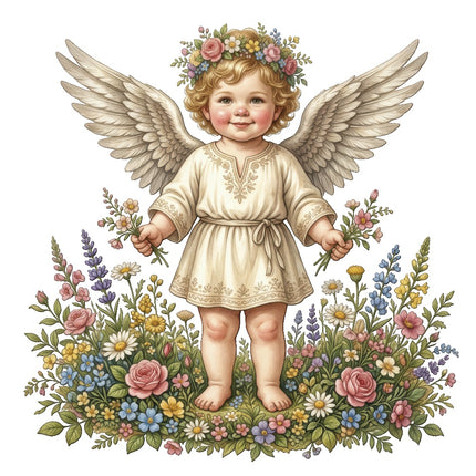 angel child fabric panel