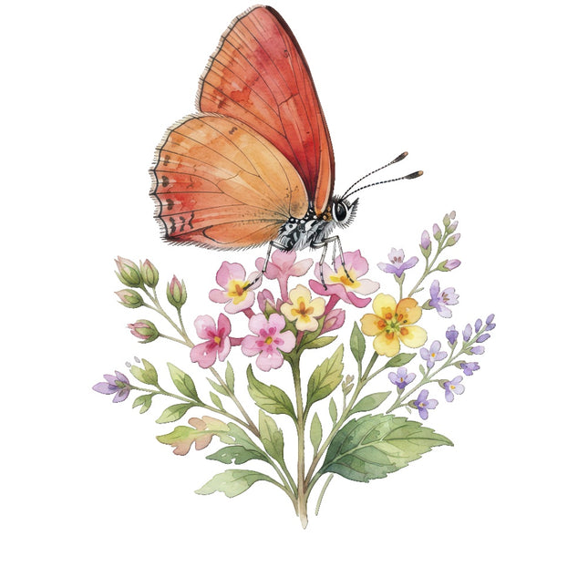 floral butterfly fabric panel