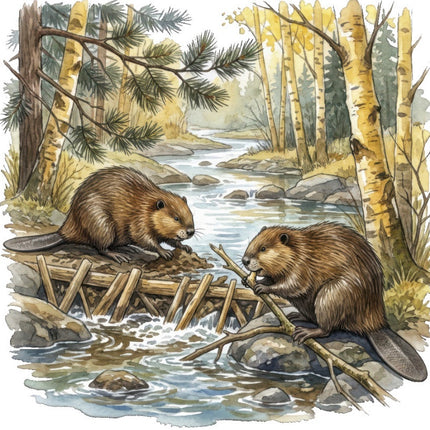 beavers fabric panel