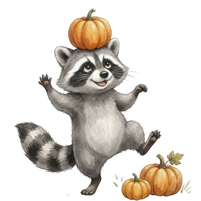 halloween raccoon fabric panel