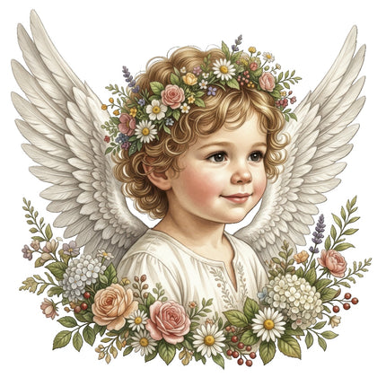 Angel Child 100% Cotton Fabric Panel Block Quilt Square ART4071