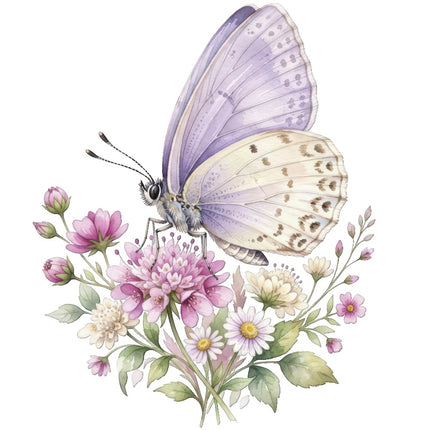 Floral Butterfly 100% Cotton Fabric Panel Block Quilt Square ART4072