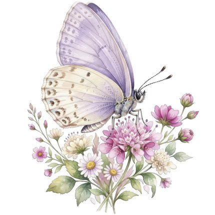 floral butterfly fabric panel