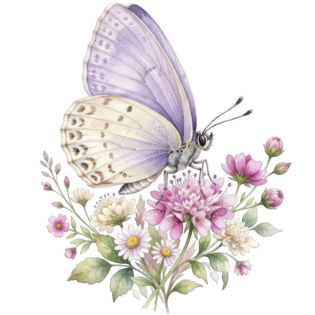 floral butterfly fabric panel