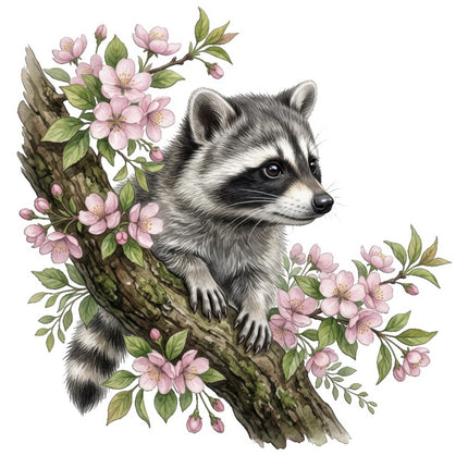 raccoon quilt block