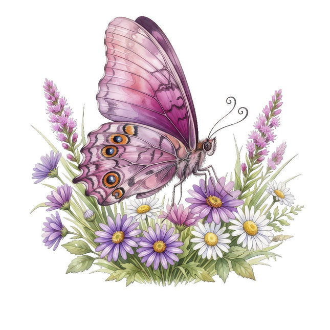 Floral Butterfly 100% Cotton Fabric Panel Block Quilt Square ART4096