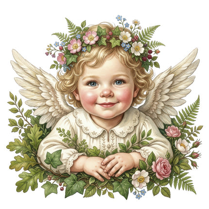 Angel Child 100% Cotton Fabric Panel Block Quilt Square ART4101