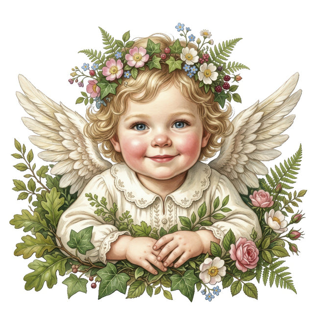 Angel Child 100% Cotton Fabric Panel Block Quilt Square ART4101
