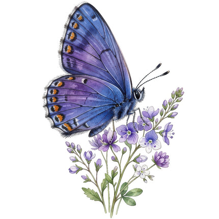 Floral Butterfly 100% Cotton Fabric Panel Block Quilt Square ART4103
