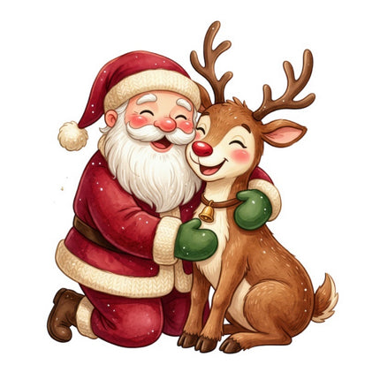 santa square fabric panel