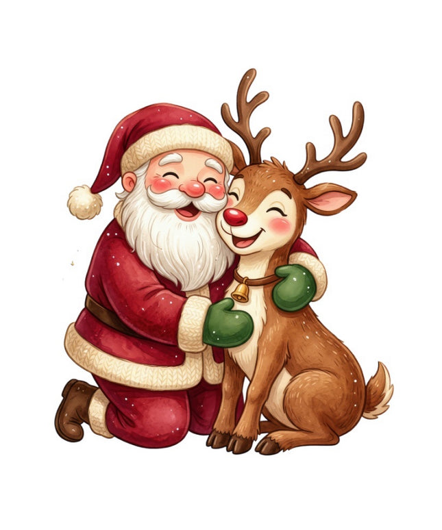 santa square fabric panel