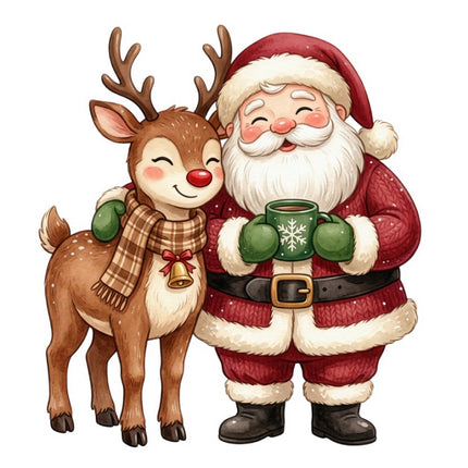 santa square fabric panel