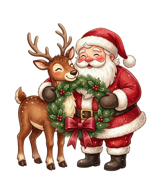 santa square fabric panel