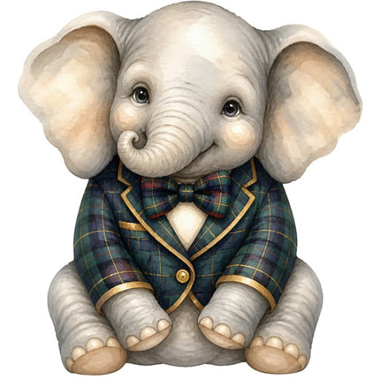 boy elephant quilt square