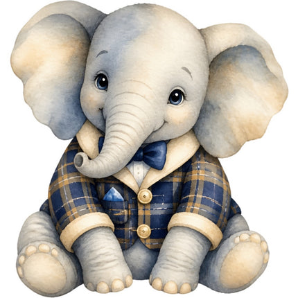 boy elephant quilt square