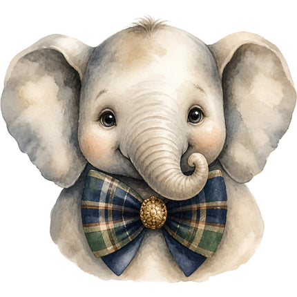boy elephant fabric panel