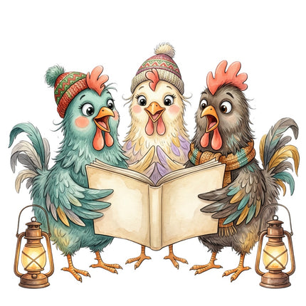 chickens fabric panel