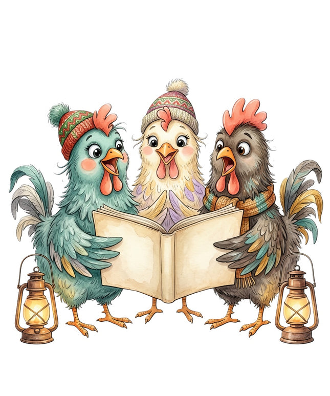 chickens fabric panel