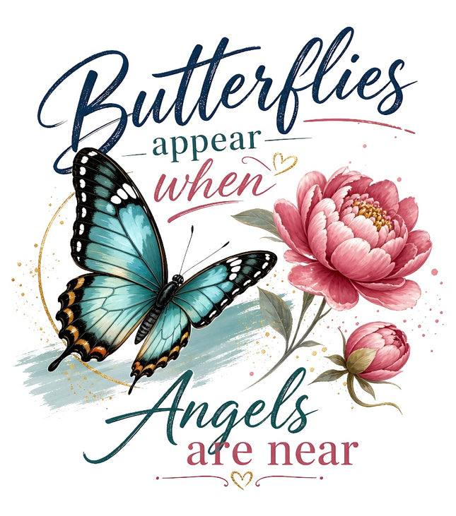butterflies appear when angels are near fabric panel