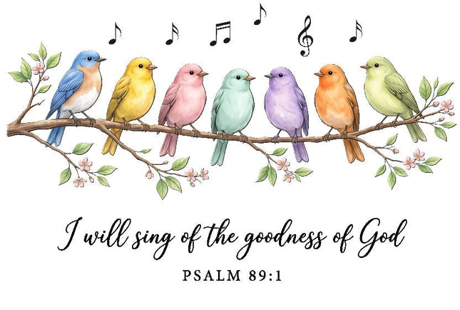 I will sing of the goodness of God fabric panel