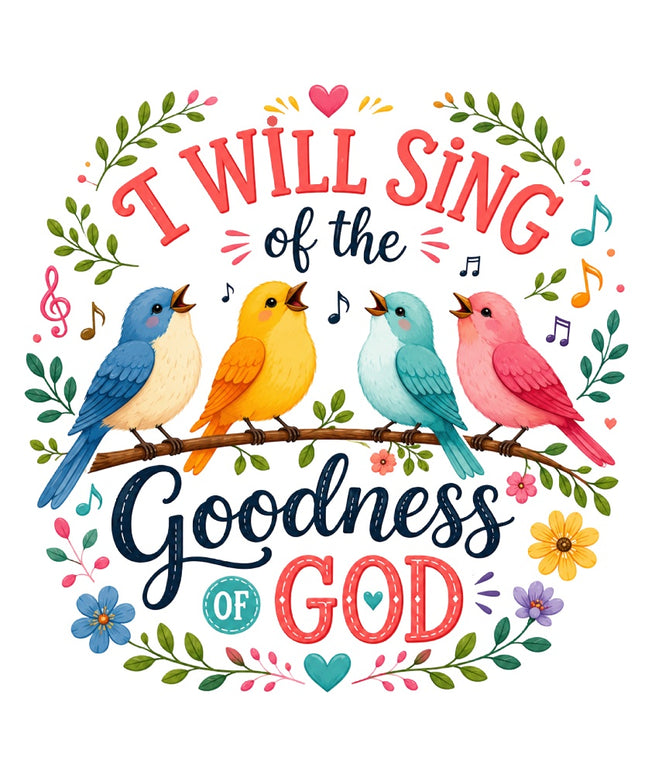 I will sing of the goodness of God fabric panel