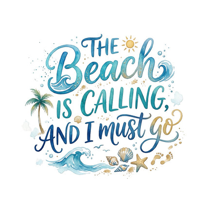 beach is calling fabric panel
