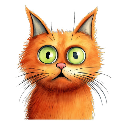 humor orange cat fabric panel