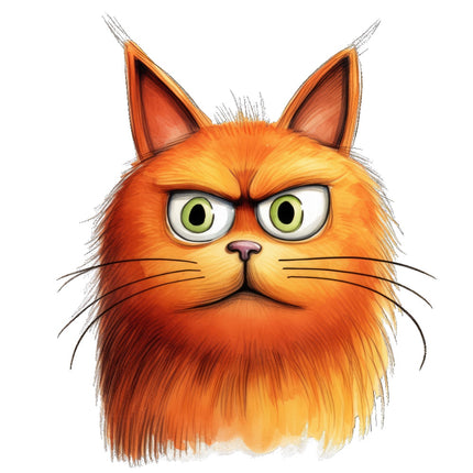 humor cranky orange cats fabric panel