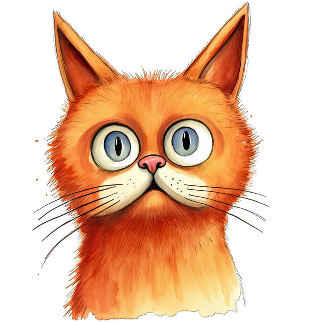 humor orange cat fabric panel