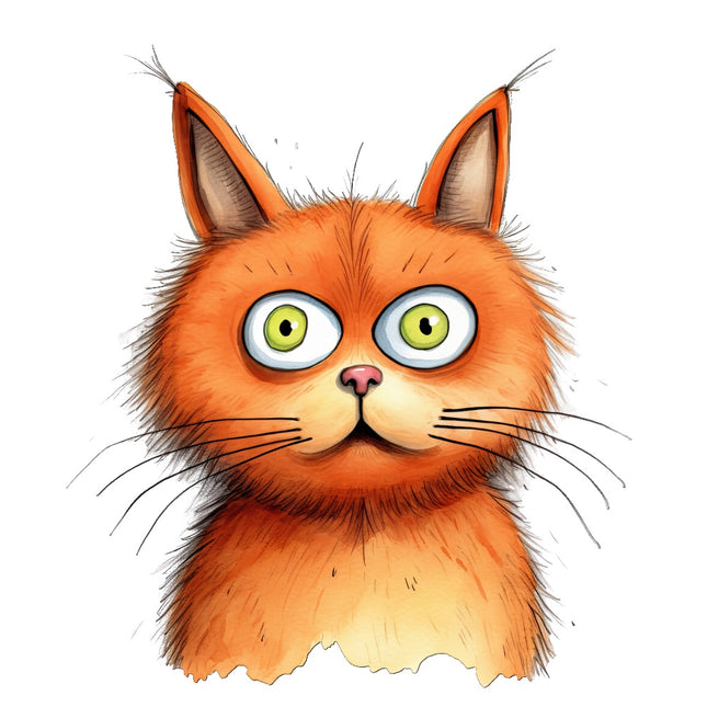 humor expression orange cat fabric panel