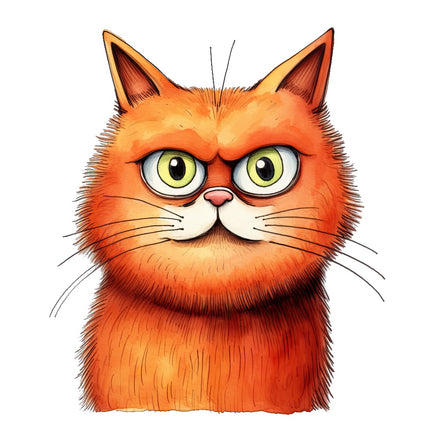humor expression orange cat fabric panel