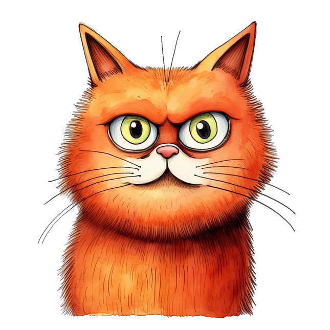 humor expression orange cat fabric panel