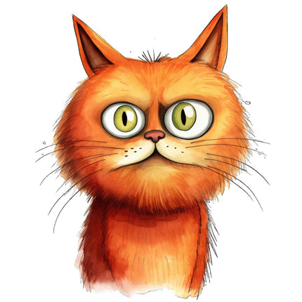 humor orange cat fabric panel