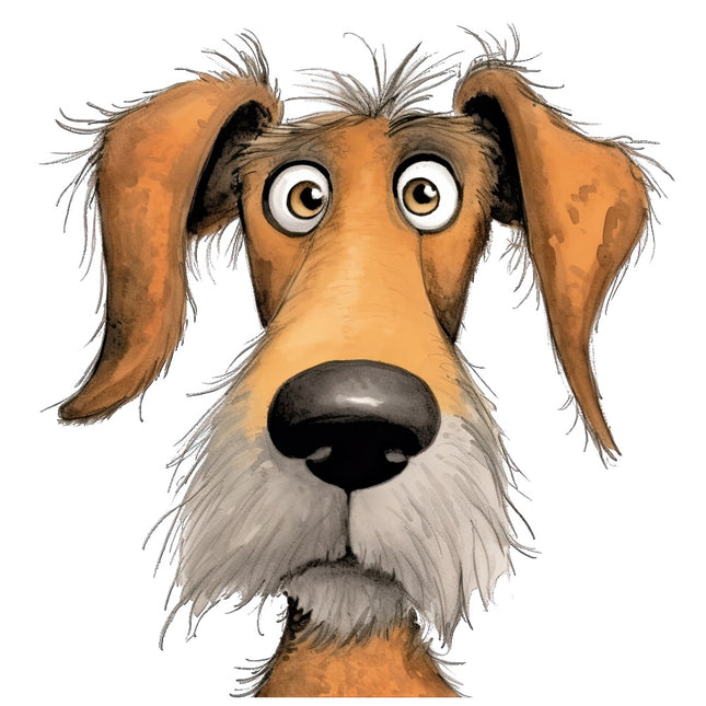 quirky dog fabric panel