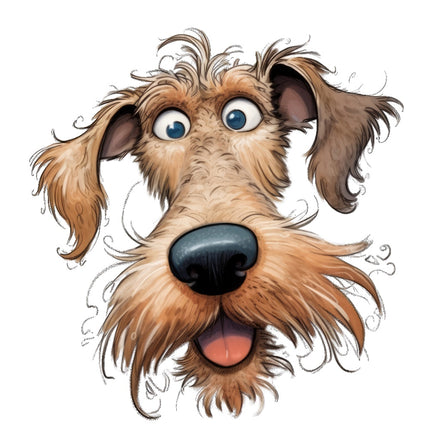 quirky dog fabric panel