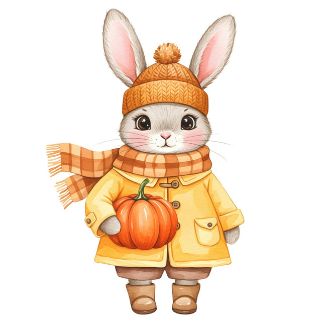 autumn rabbit fabric panel