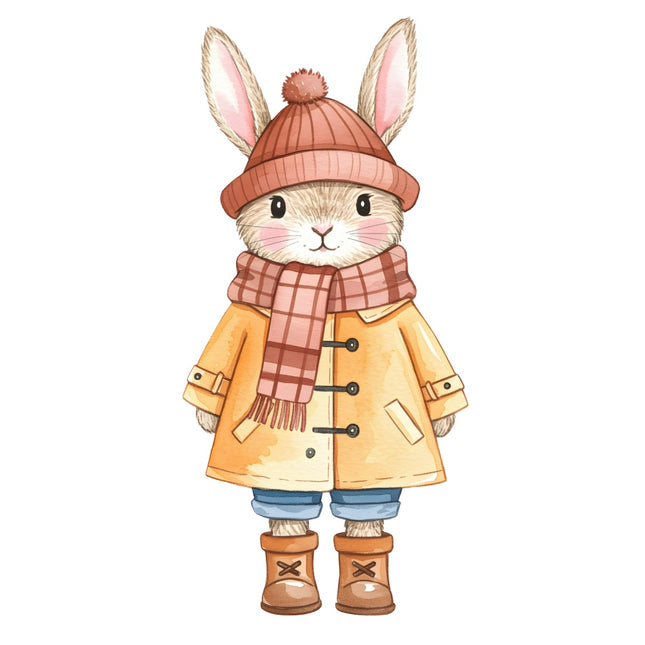 autumn rabbit fabric panel