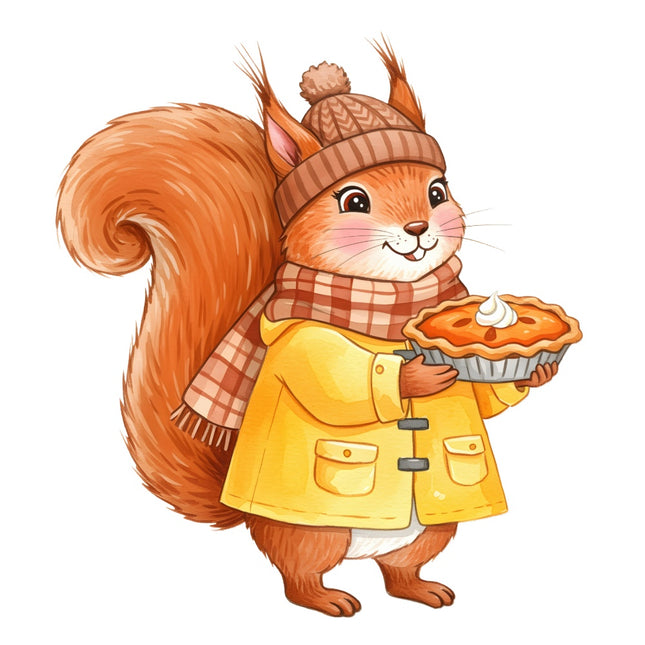autumn squirrel fabric panel
