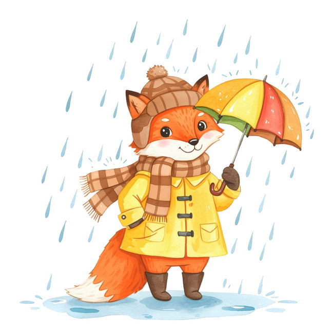 autumn fox fabric panel