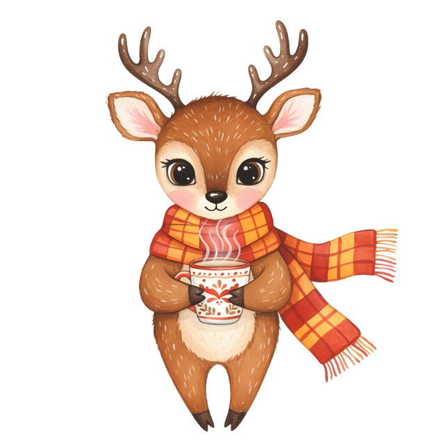 autumn deer fabric panel